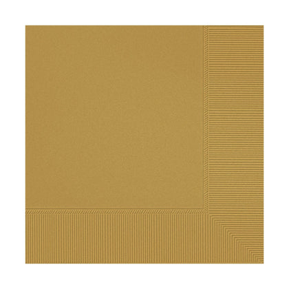 Glittering Gold Beverage Napkins 40ct | Solids