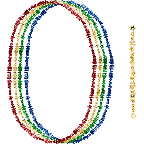 Happy Birthday Necklace 4pc