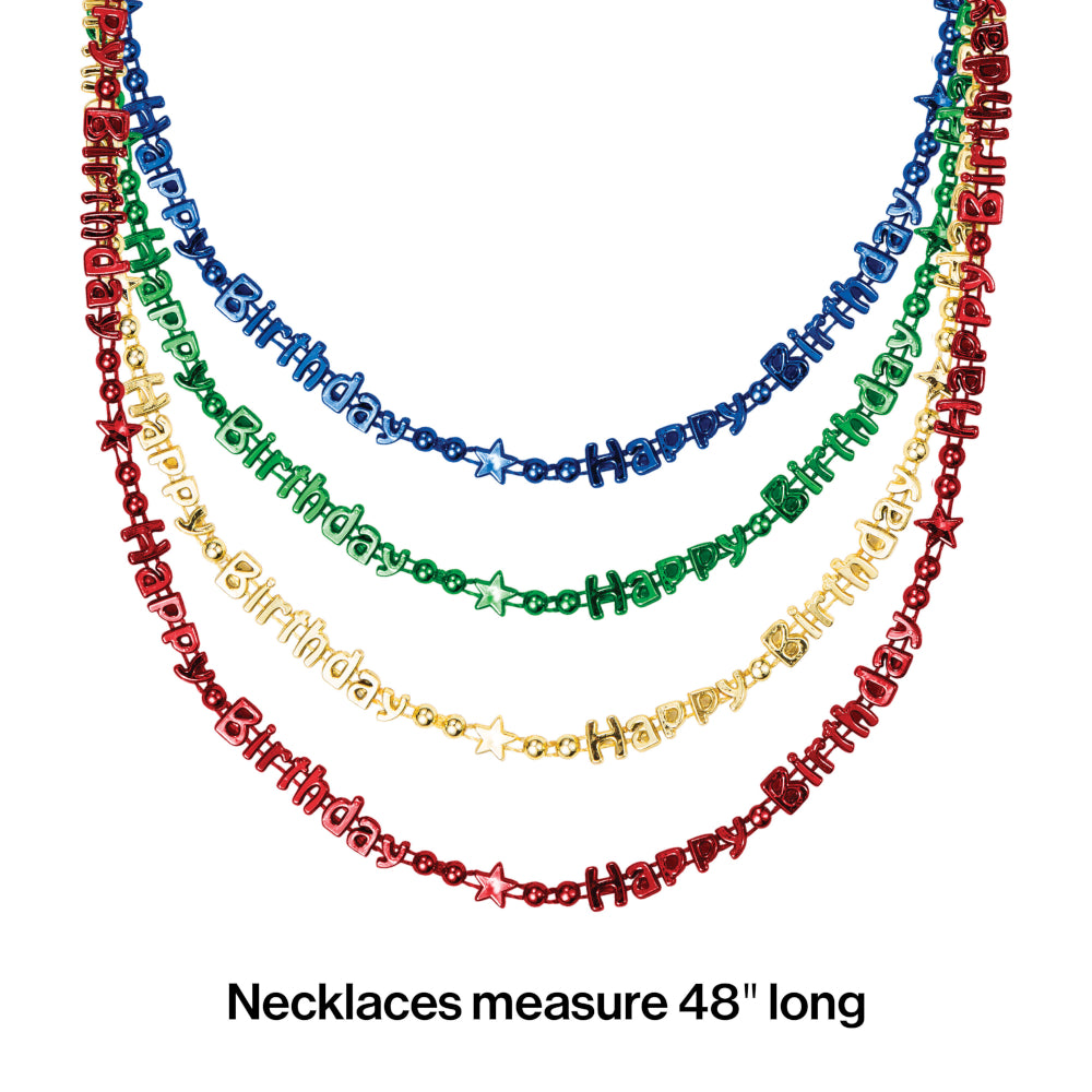 Happy Birthday Necklace 4pc