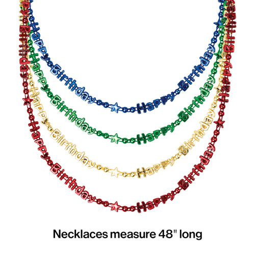 Happy Birthday Necklace 4pc