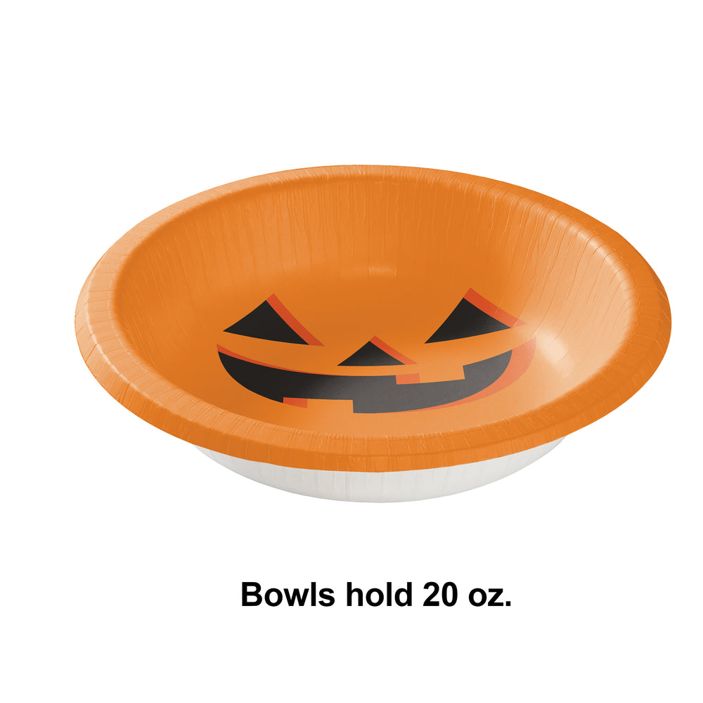 Halloween Pumpkin 20oz Paper Bowls 8ct
