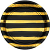 Black Striped Designer 9in Paper Plates 8ct | General Entertaining