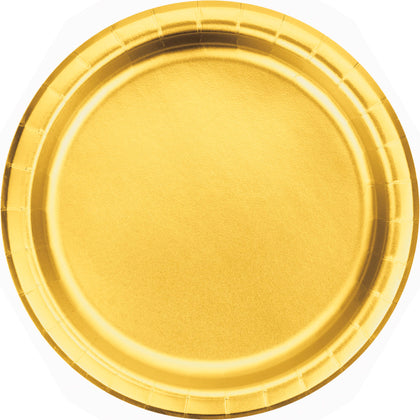 Gold Foil	 9in Paper Plates 8ct