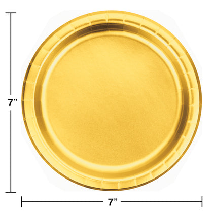 Metallic Gold 7in Plates 8ct | General Entertaining