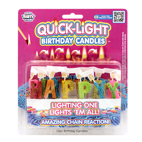 Quick-Light Happy Birthday Letter Candles