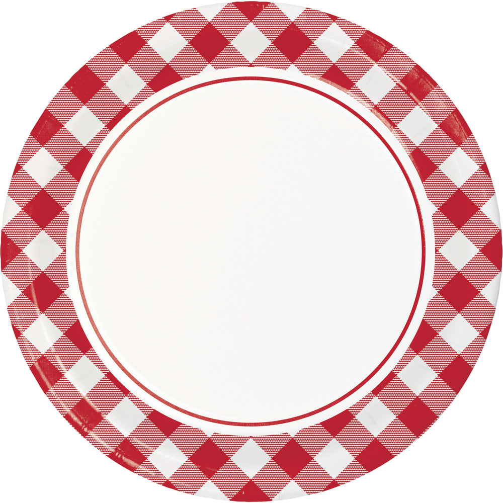 Classic Gingham 9in Paper Plate 8ct