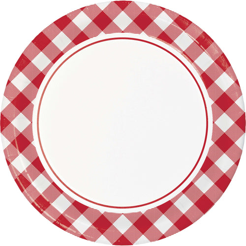 Classic Gingham 9in Paper Plate 8ct