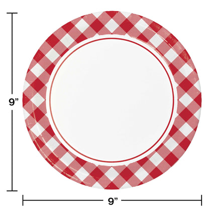 Classic Gingham 9in Paper Plate 8ct