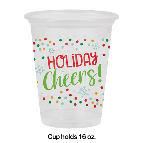 Holiday Cheers 16oz. Plastic Cups 8ct