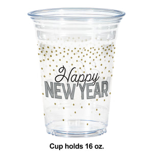 New Years 16oz. Plastic Cups 8ct