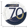 Navy & Gold Milestone 7in Paper Plate 8ct | 70th