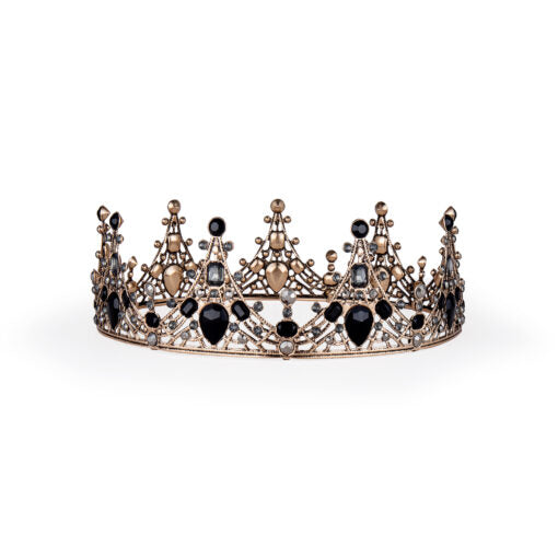 Unisex Dark Ages Rhinestone Crown – Antique Copper