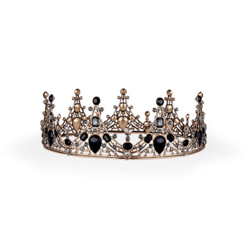 Unisex Dark Ages Rhinestone Crown – Antique Copper