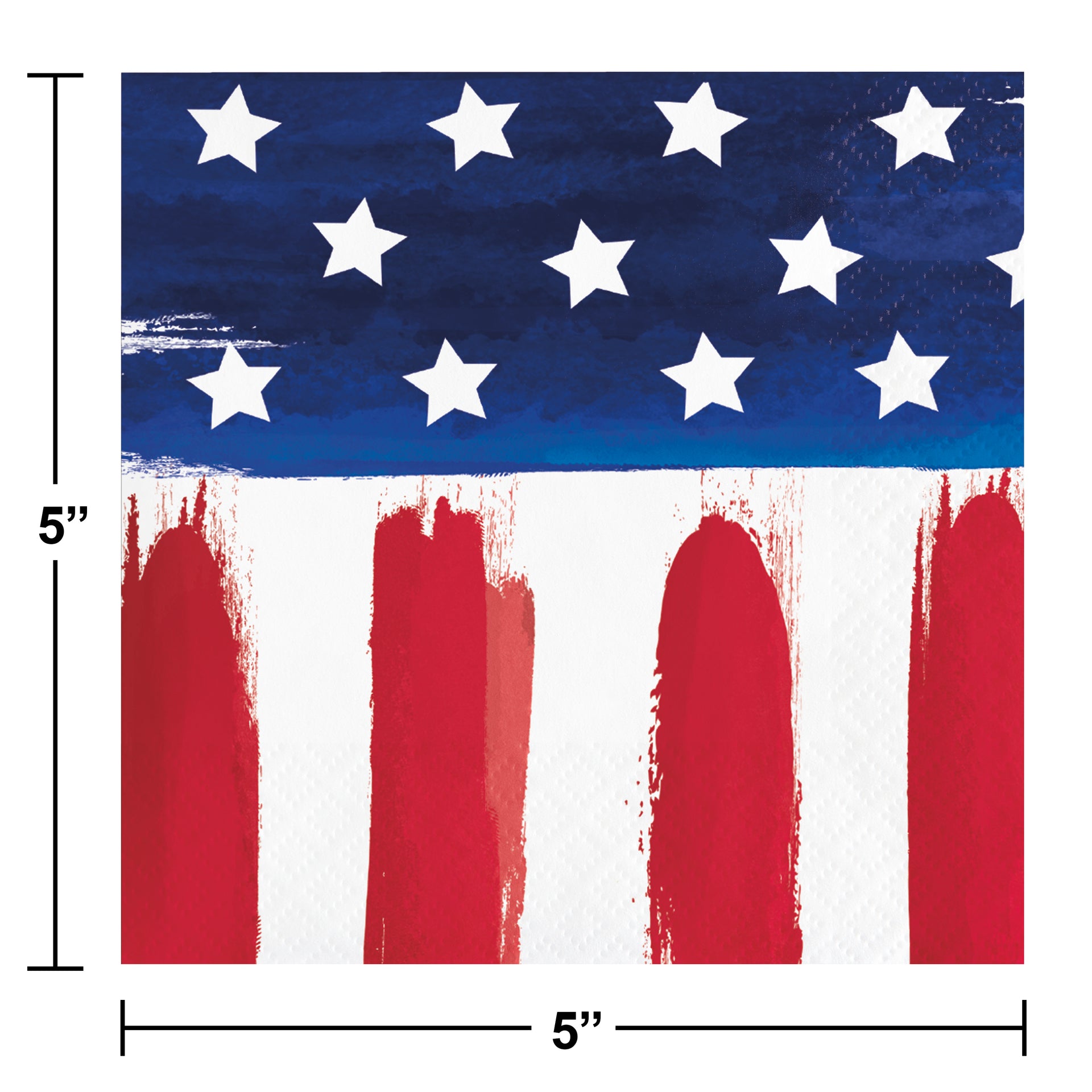 Painterly Patriotic Beverage Napkins 16ct