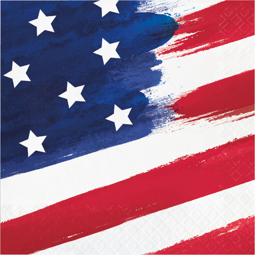 Painterly Patriotic Lunch Napkins 16ct