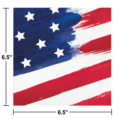 Painterly Patriotic Lunch Napkins 16ct