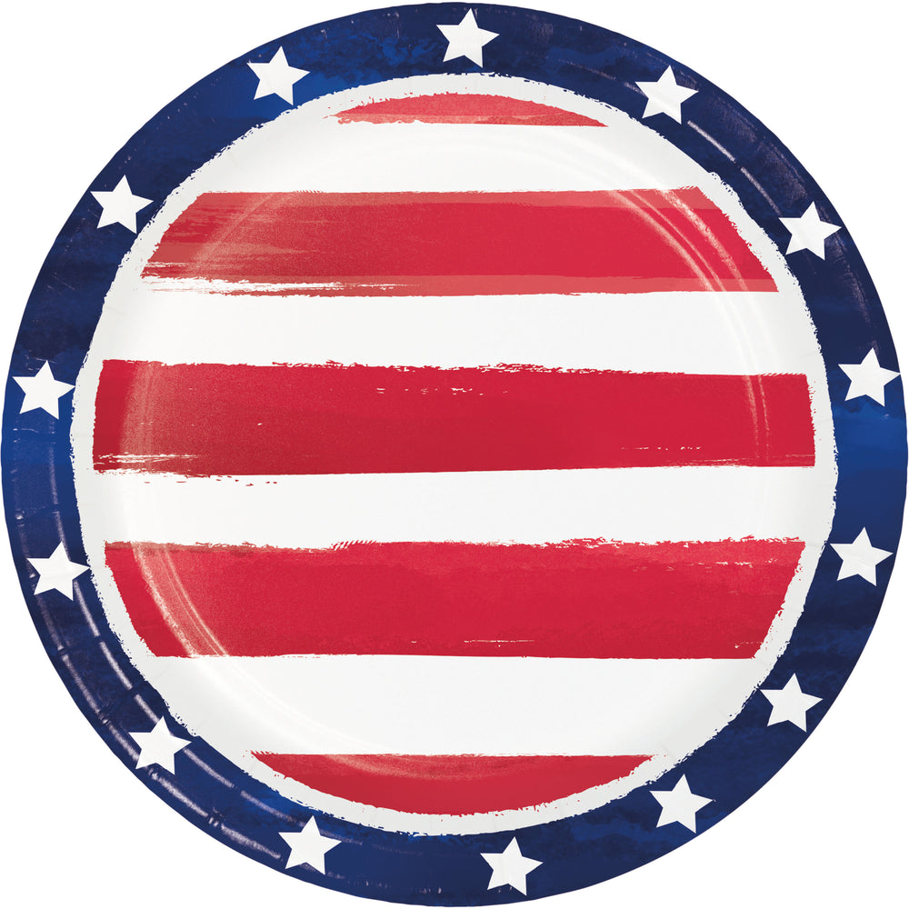 Painterly Patriotic 7in Paper Plates 8ct