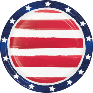 Painterly Patriotic 7in Paper Plates 8ct