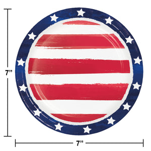 Painterly Patriotic 7in Paper Plates 8ct