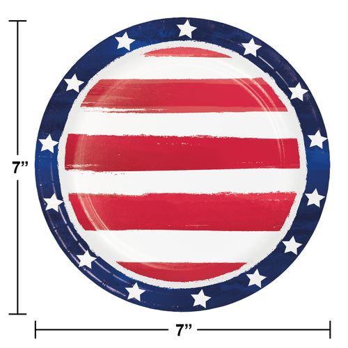 Painterly Patriotic 7in Paper Plates 8ct