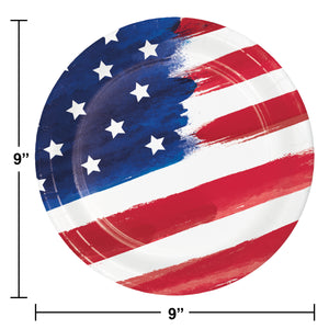 Painterly Patriotic 9in Paper Plates 8ct