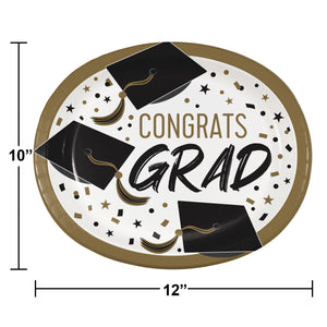 Golden Grad Oval Plate 8ct