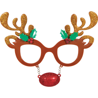 Glitzy Reindeer Glasses