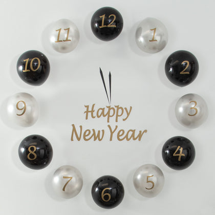 DIY Balloon Countdown Kit | Black, Gold & Silver