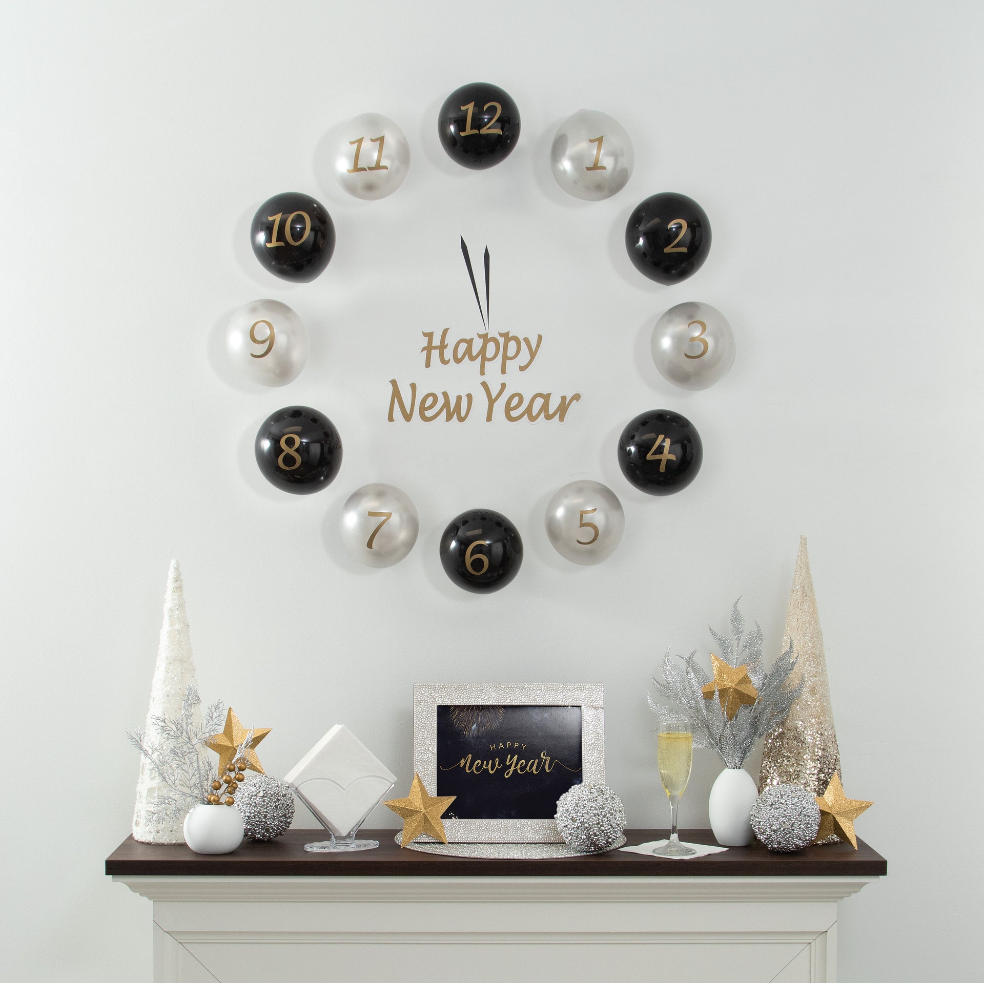 DIY Balloon Countdown Kit | Black, Gold & Silver