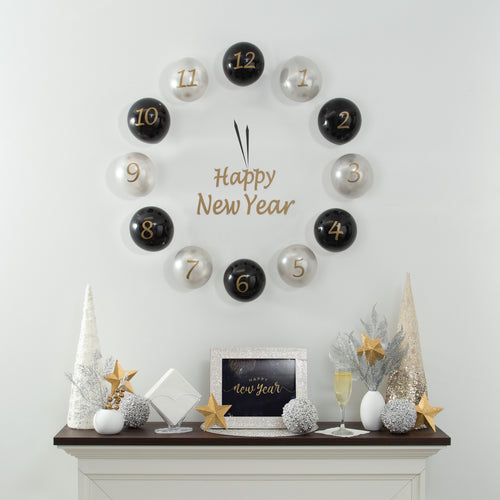 DIY Balloon Countdown Kit | Black, Gold & Silver