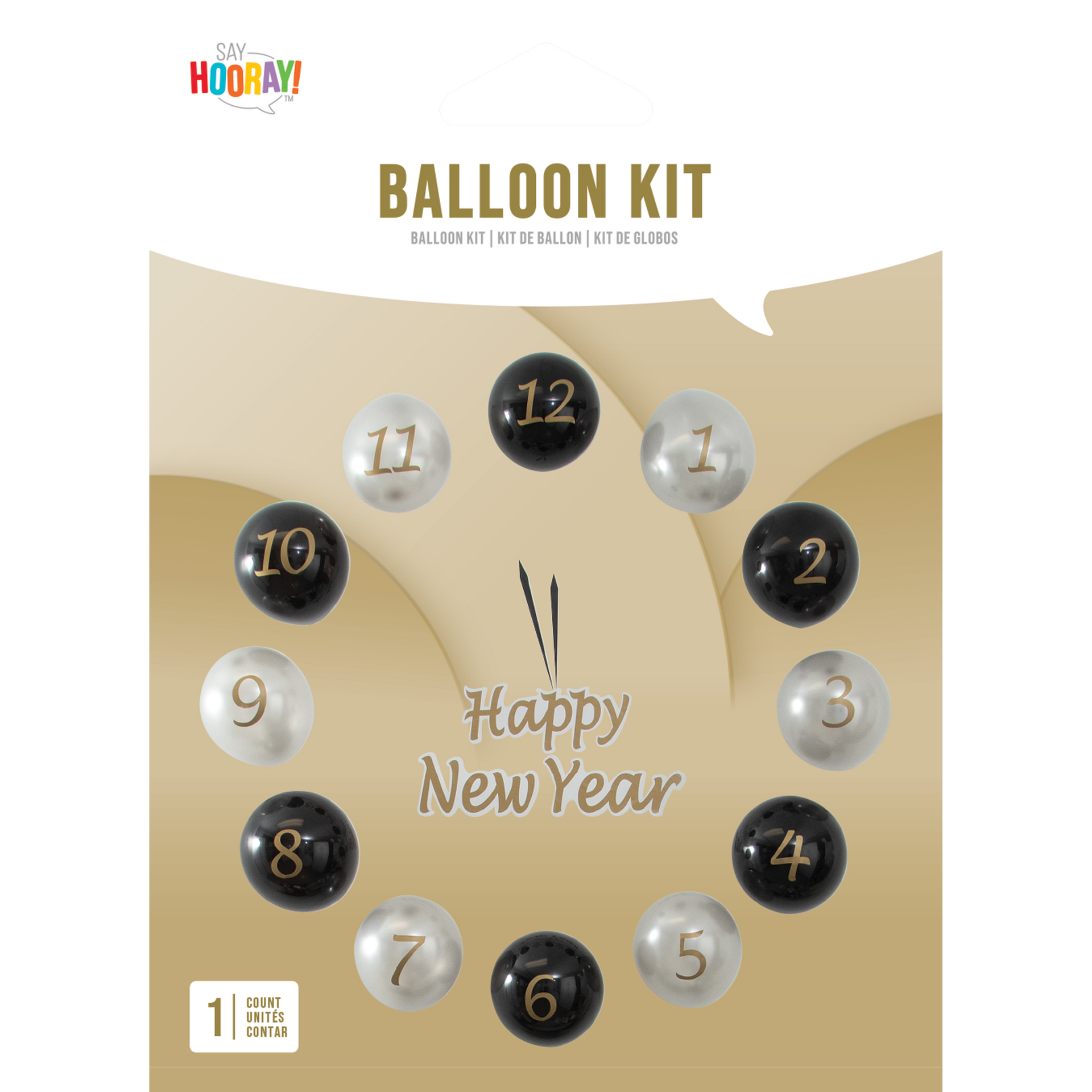 DIY Balloon Countdown Kit | Black, Gold & Silver