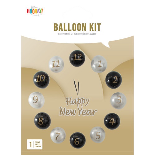 DIY Balloon Countdown Kit | Black, Gold & Silver