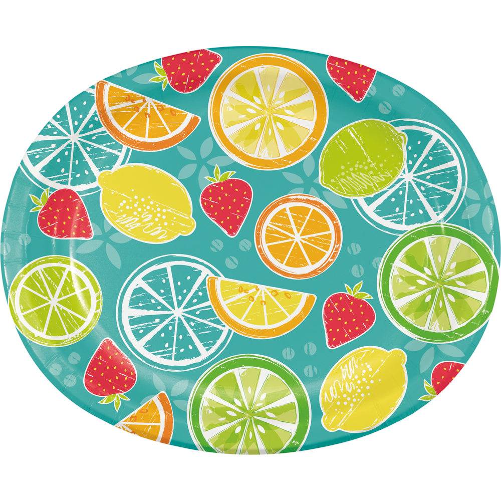 Tutti Fruiti Oval Paper Plates 8ct