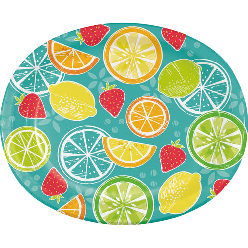 Tutti Fruiti Oval Paper Plates 8ct
