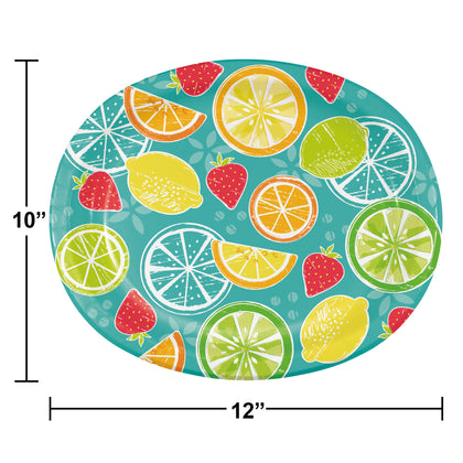 Tutti Fruiti Oval Paper Plates 8ct