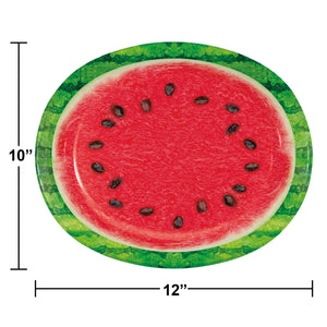 Watermelon Wow Oval Paper Plates 8ct