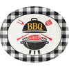 BBQ Gingham paper Oval Plates 8ct