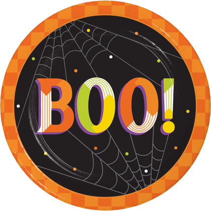 Retro Halloween 7in Paper Plates 8ct