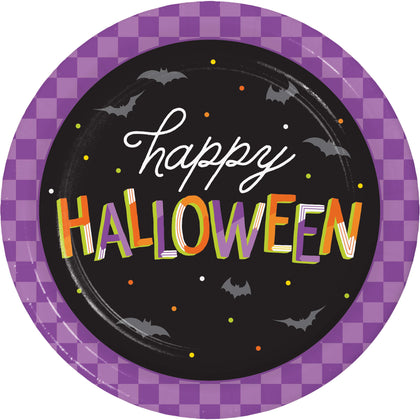 Retro Halloween 9in Paper Plates 8ct