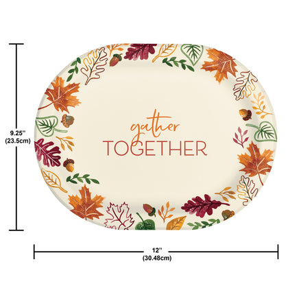 Gather Together 12in Paper Oval Plates 8ct