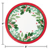 Holly Jolly 9in Paper Plate 8ct