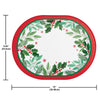 Holly Jolly 12in Oval Paper Plate 8ct