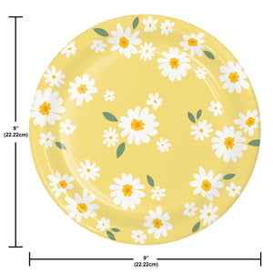 Sweet Daisy 9in Paper Plates 8ct
