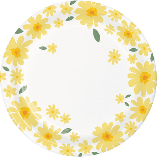 Sweet Daisy 7in Paper Plates 8ct