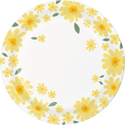 Sweet Daisy 7in Paper Plates 8ct