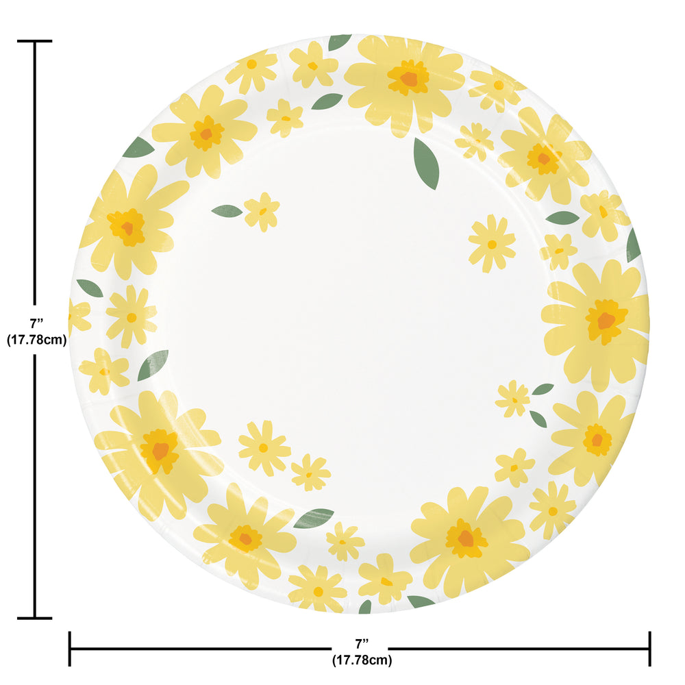 Sweet Daisy 7in Paper Plates 8ct