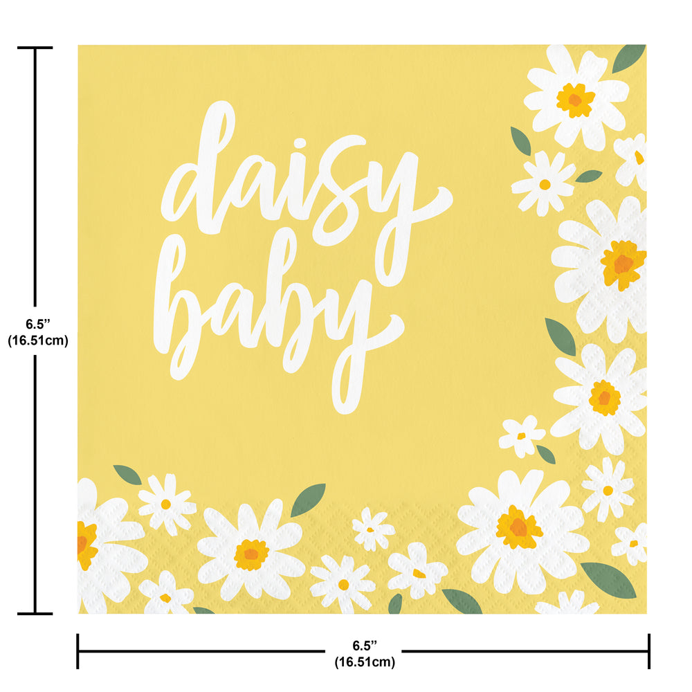 Sweet Daisy Baby Lunch Napkins 16ct