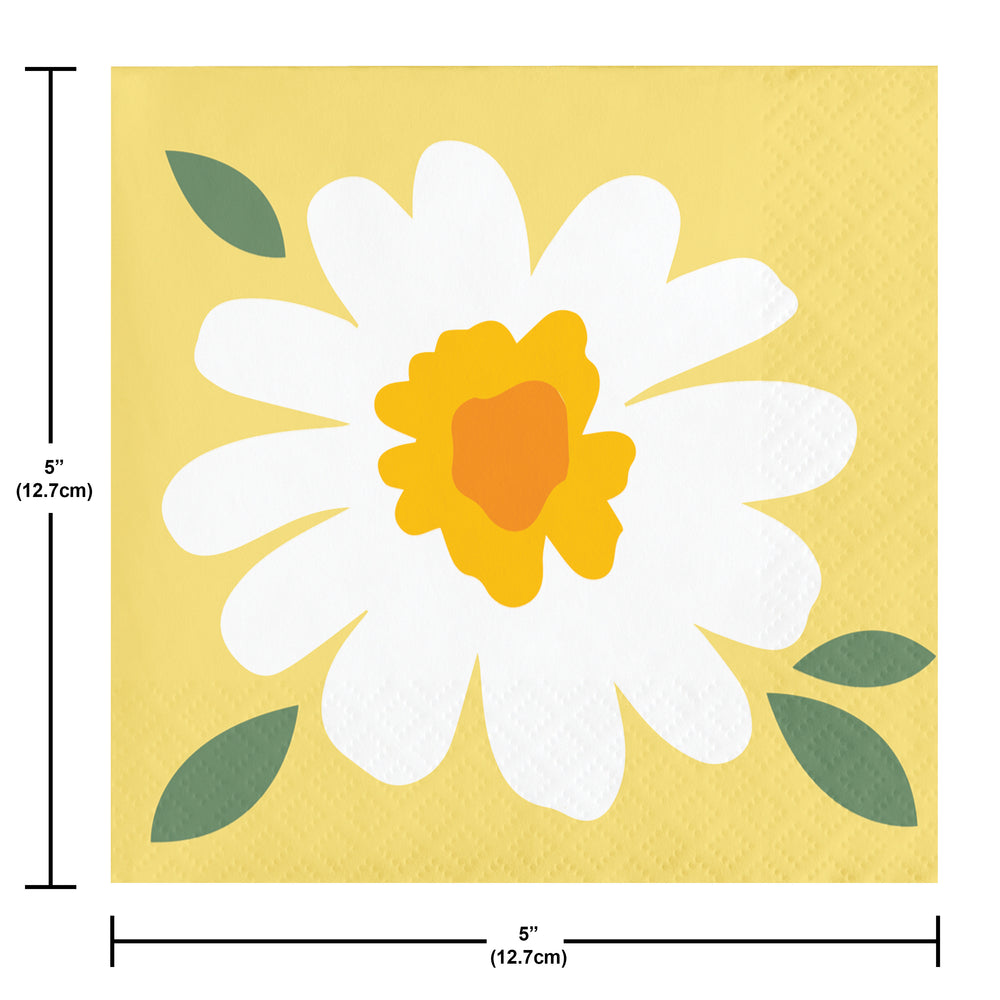 Sweet Daisy Beverage Napkins 16ct