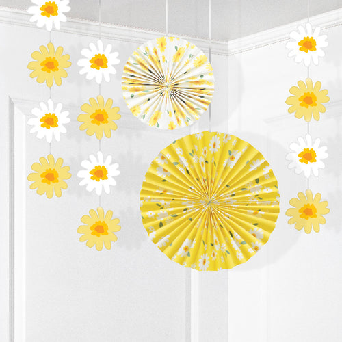 Sweet Daisy Paper Fan Kit 5ct