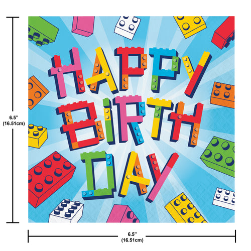 Block Bash Lunch Napkins 16ct